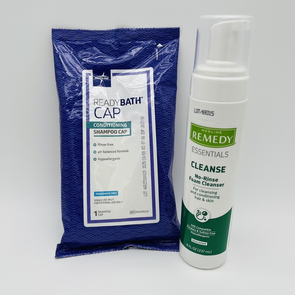 Medline Remedy Essentials CLEANSE 8 oz Unscented No-Rinse Foam - 1 Shampoo Cap